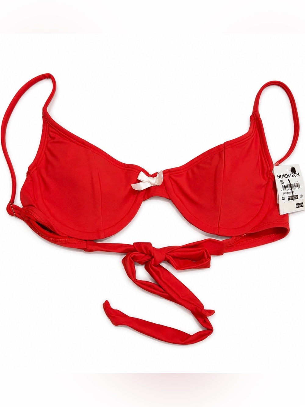 BP. Nordstrom Red Underwire Bikini Top with Tie Back Size XS